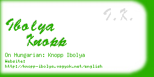 ibolya knopp business card